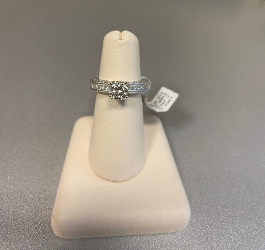 14K White Gold 1 Carat Center Stone 2.25CTW Diamond Ring
