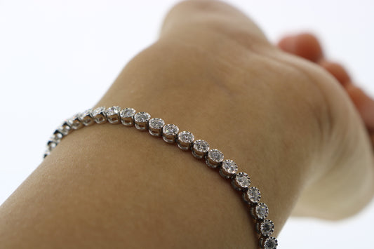 10K White Gold 3CT Diamond Tennis Bracelet