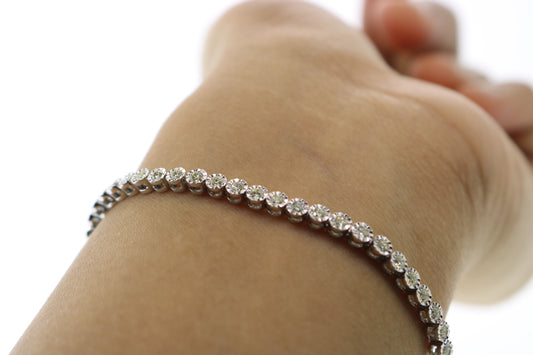 10K White Gold 1.5CT Diamond Tennis Bracelet