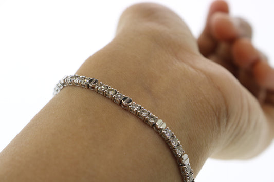 18K White Gold 3.96CTW Cartier Diamond Bracelet