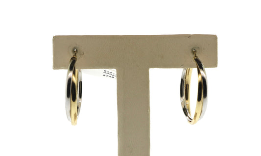 14K Two Tone 3.6 Grams Hoops