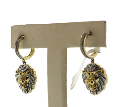 10K Yellow Gold 0.50CT Lion Hoops