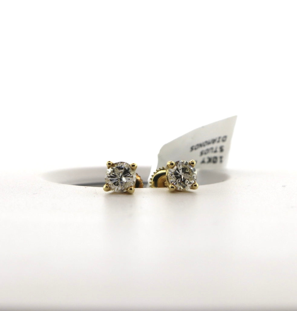 10K Yellow Gold 0.70CTW Diamond Studs