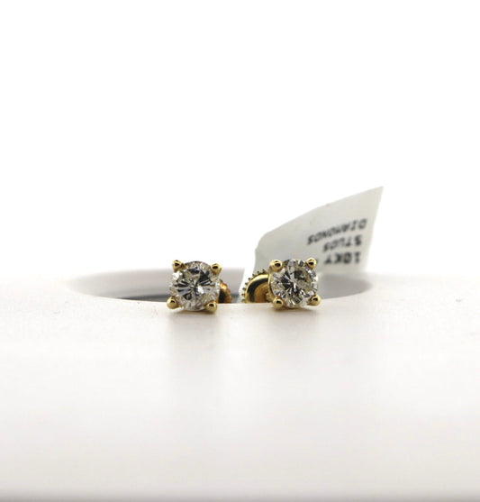 10K Yellow Gold 0.70CTW Diamond Studs