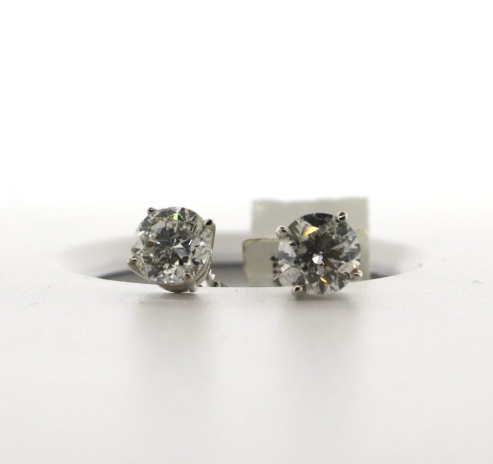 14K White Gold 2.41CT Diamond Studs