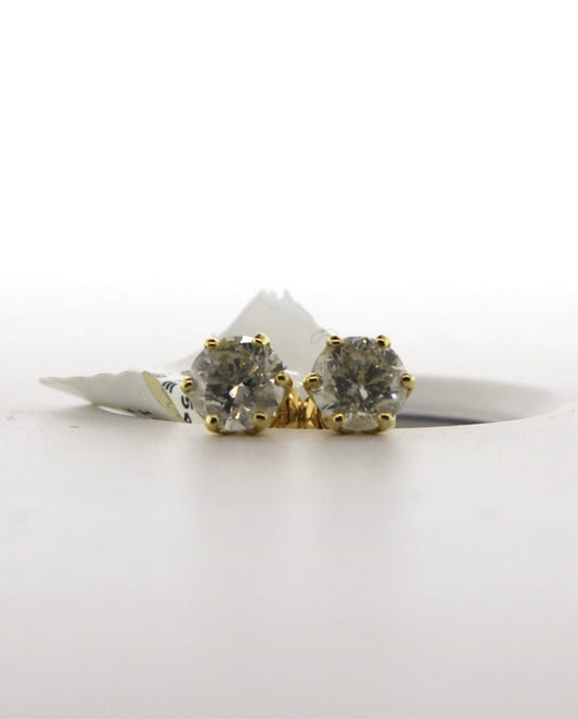 14K Yellow Gold 1.70CTW Diamond Studs