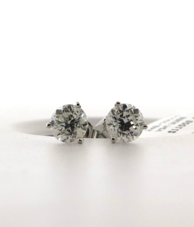 14K White Gold 2.05CTW Diamond Earrings