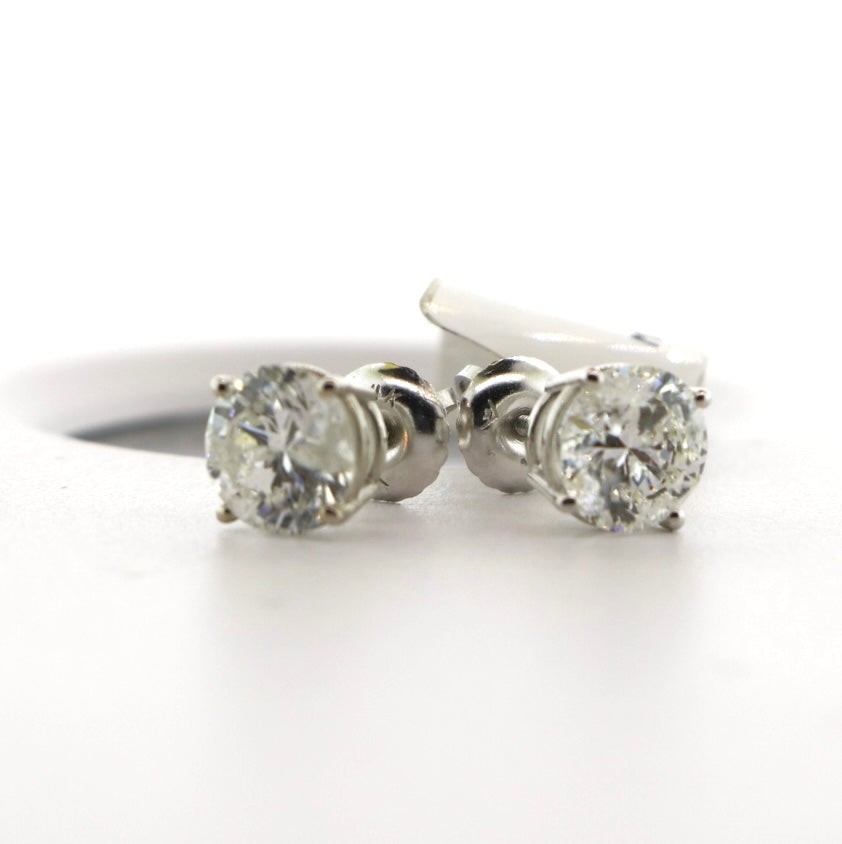 14K White Gold 1.95CTW Diamond Studs