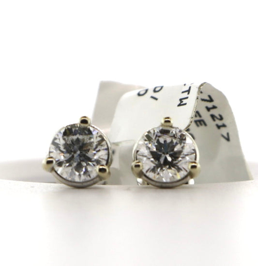 14K White Gold 1.41CTW Studs