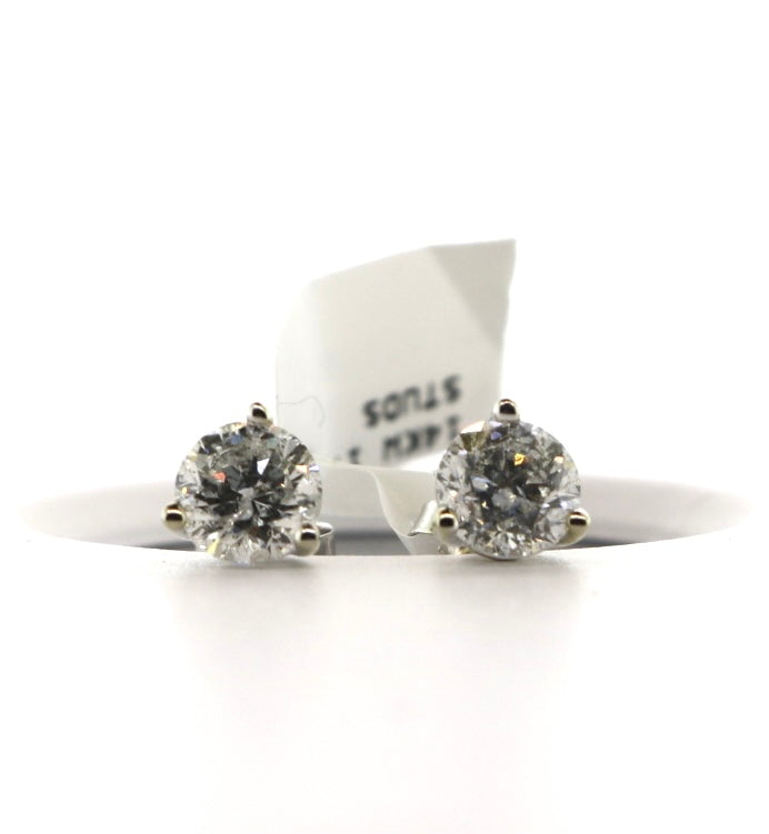 14K White Gold 1.85CT Studs