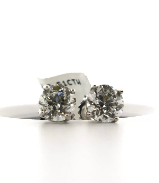 14K White Gold 2.51CTW Diamond Studs