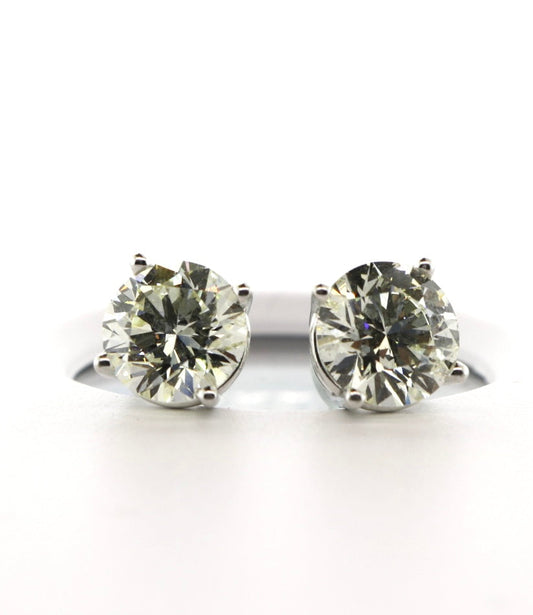 14K White Gold 6.01CT Diamond Studs