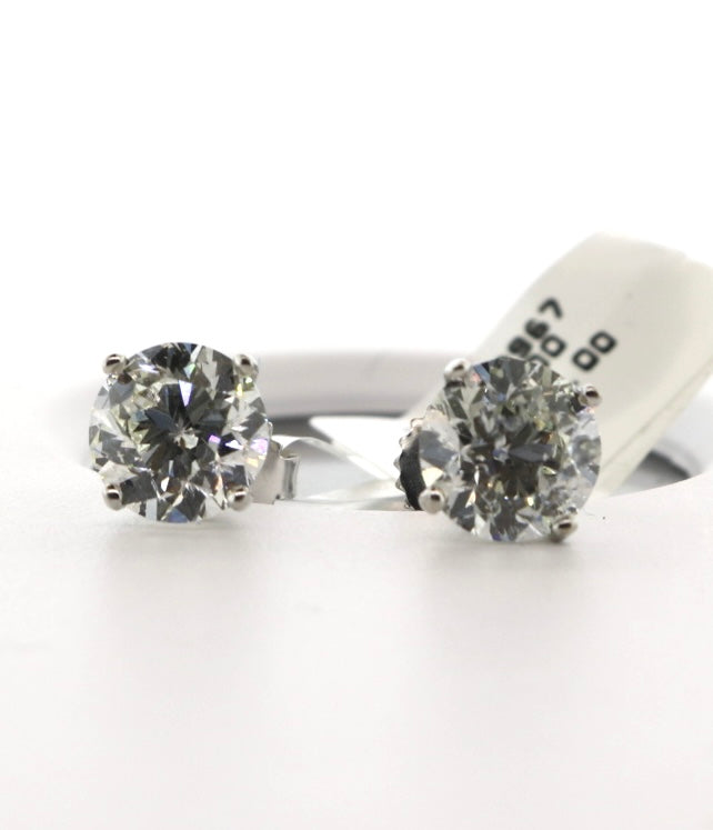 14K White Gold 4.05CTW Diamond Studs