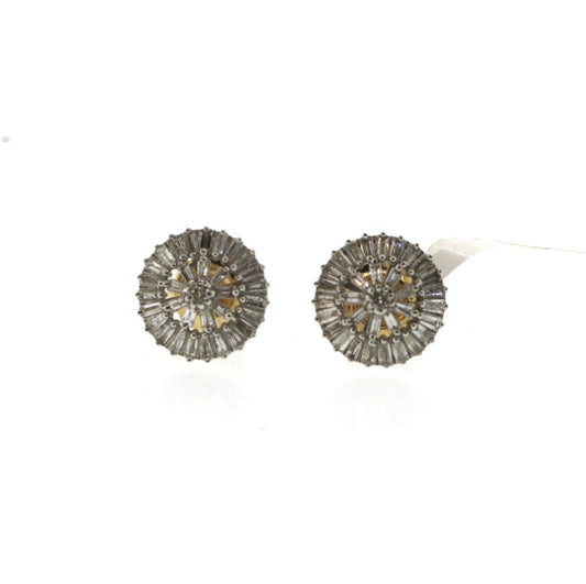 10K Yellow Gold 0.43CT Bagg Flower Diamond Earrings