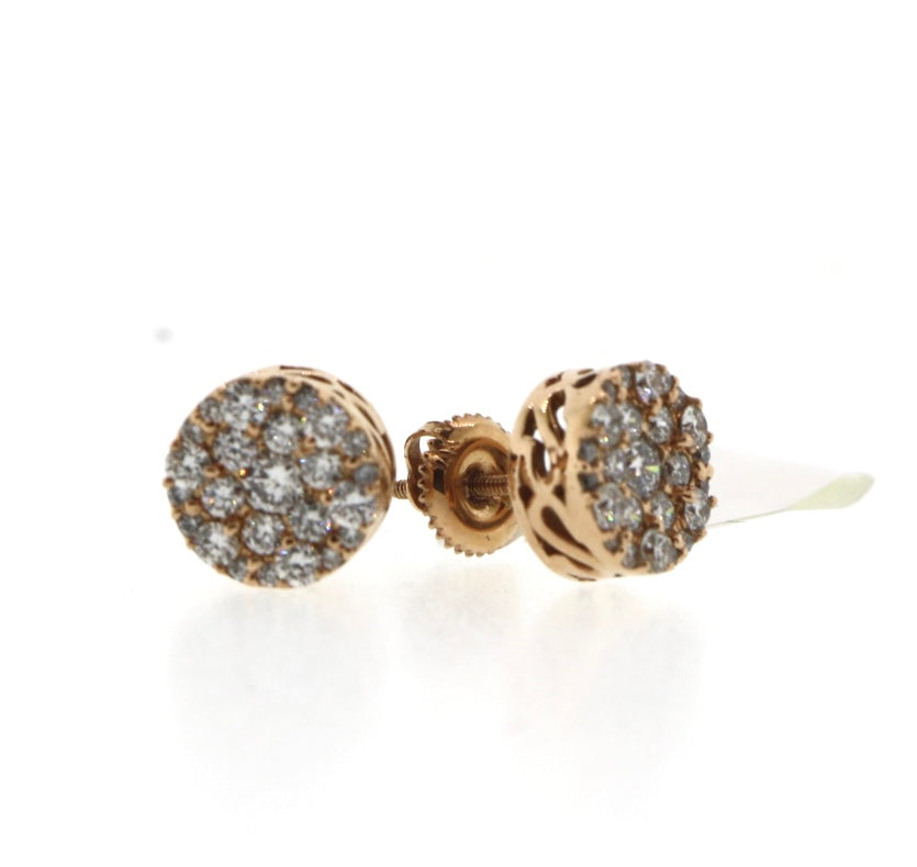 14K Rose Gold 1CT Diamond Earrings