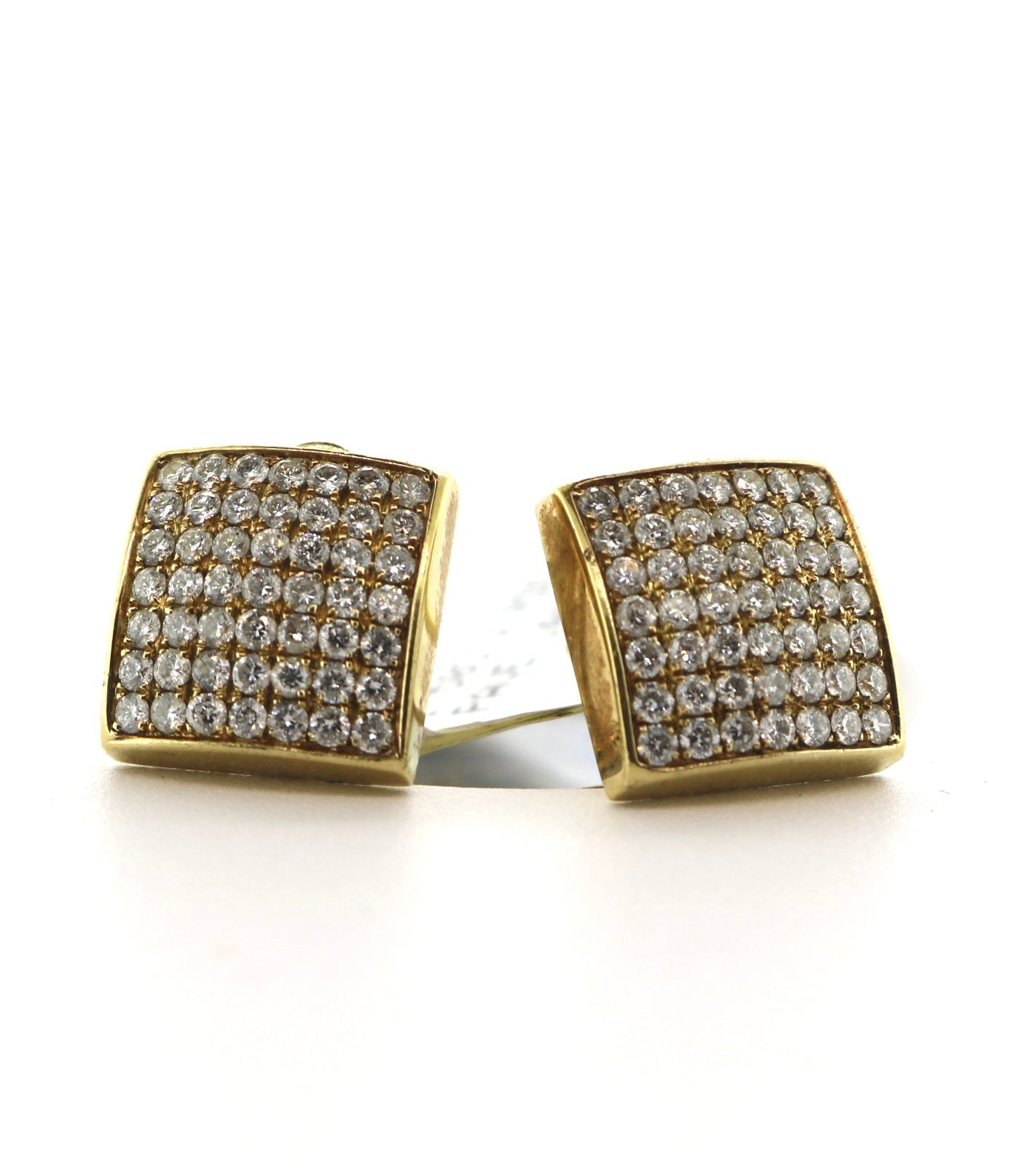 14K Yellow Gold 1.50CTW RDS Pave Diamond Studs