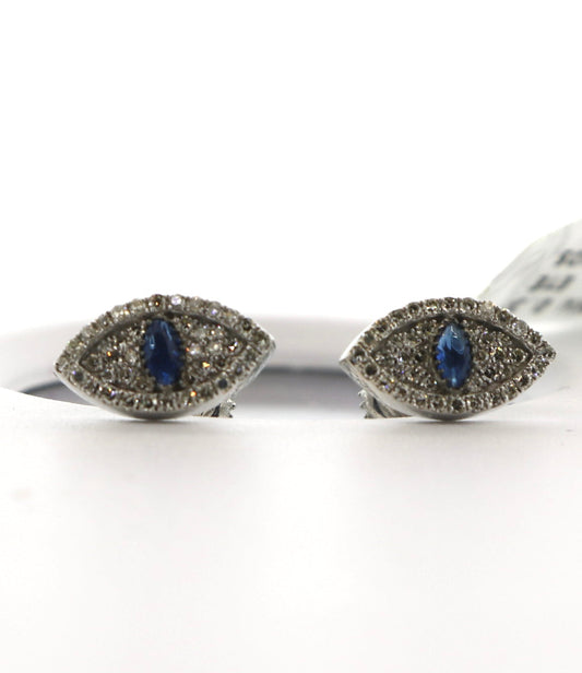 10K White Gold 0.30CT Evil Eye Diamond Studs