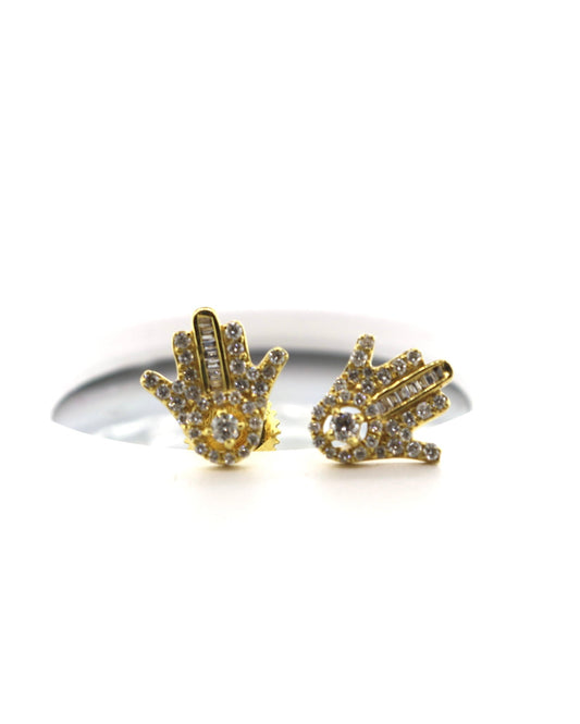 10K Yellow Gold 0.33CT Hamsa Diamond Earrings