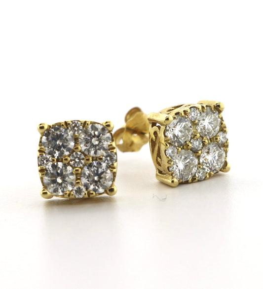 14K Yellow Gold 1.55CT 2.69 Grams Studs