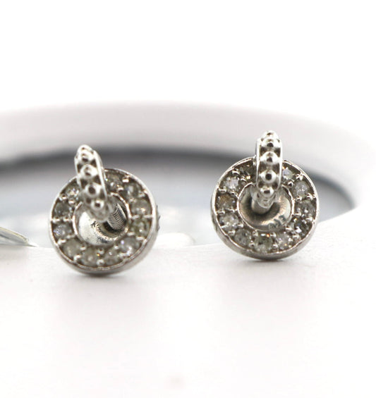 10K White Gold 0.15CT Circle Diamond Earrings