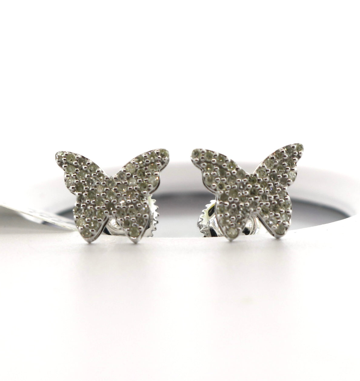 14K White Gold 0.38CT/1.17CT Butterfly Diamond Earrings