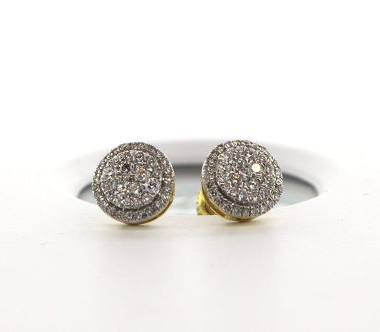 10K Yellow Gold 0.56CT Halo Diamond Earrings