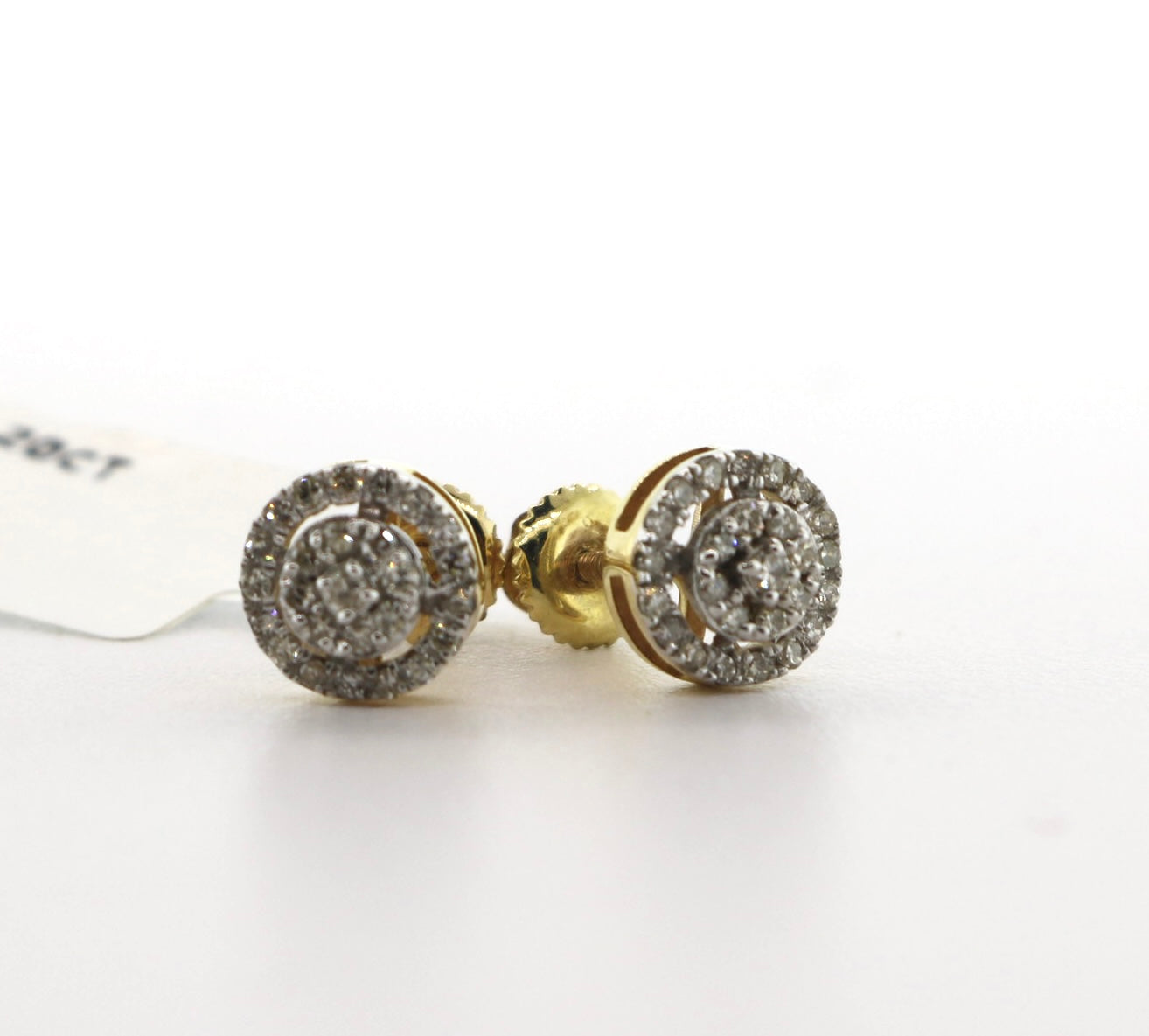 10K Yellow Gold 0.20CT Diamond Cluster Earrings