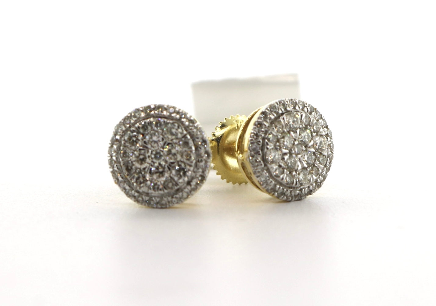 10K Yellow Gold 0.54CT Diamond Halo Earrings