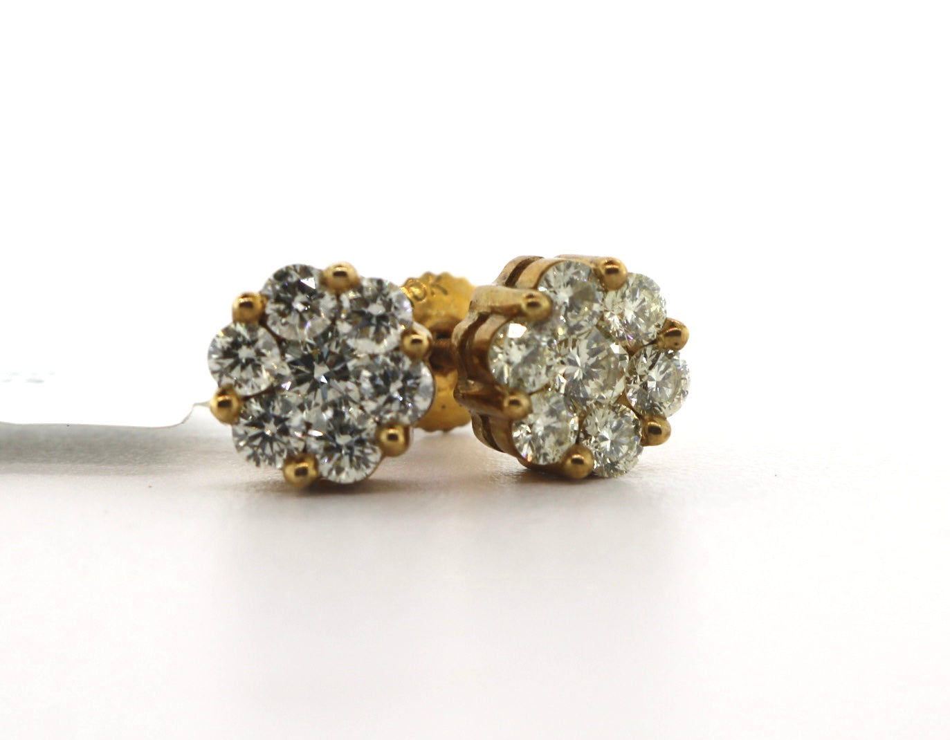 10K Yellow Gold 1CT 7RD Diamond Earrings