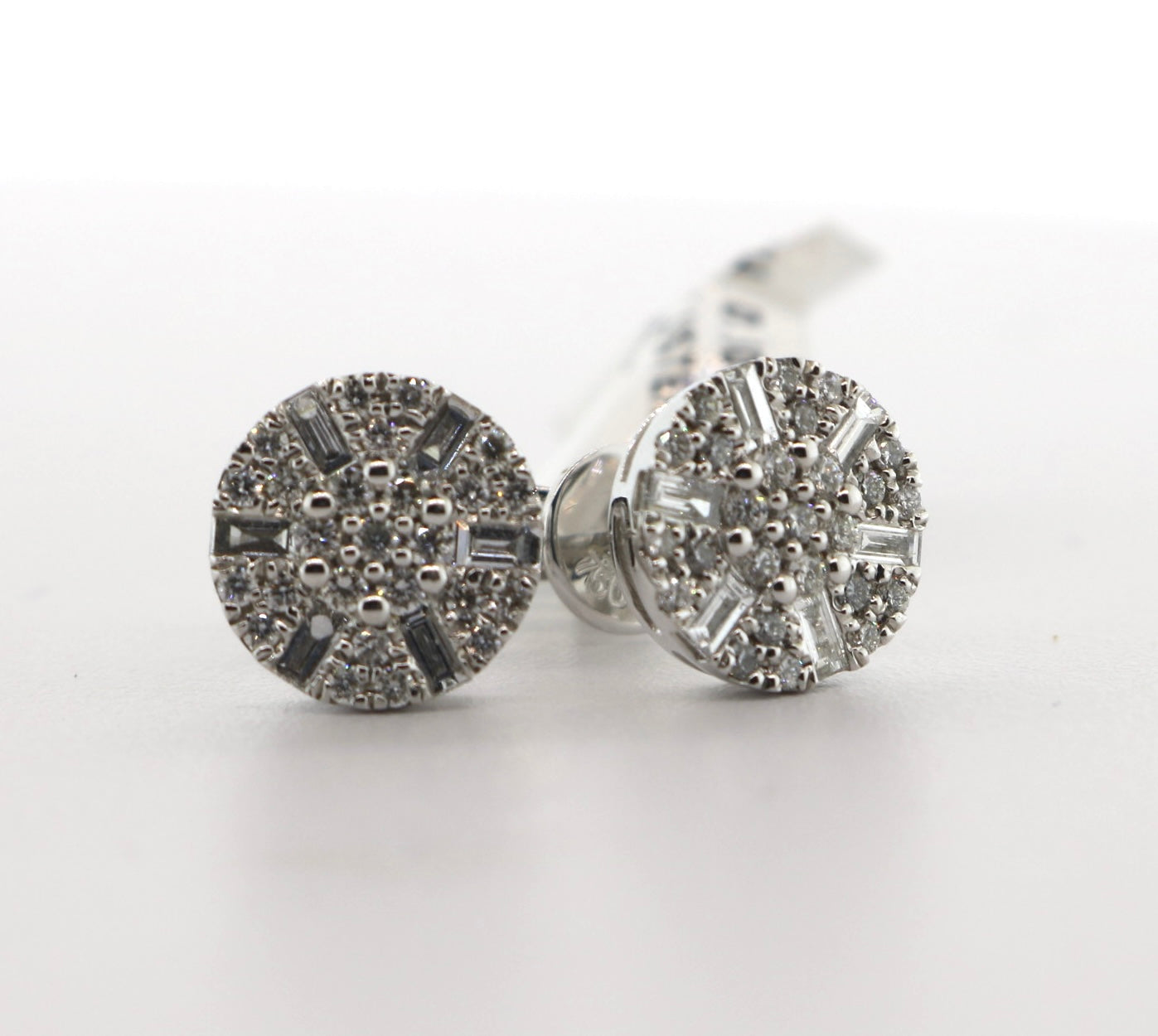 18K White Gold 0.50CT Diamond Cluster Earrings