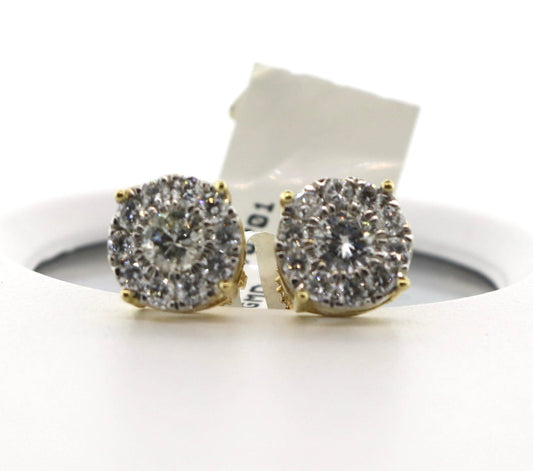 14K Yellow Gold 0.75CT Diamond Earrings