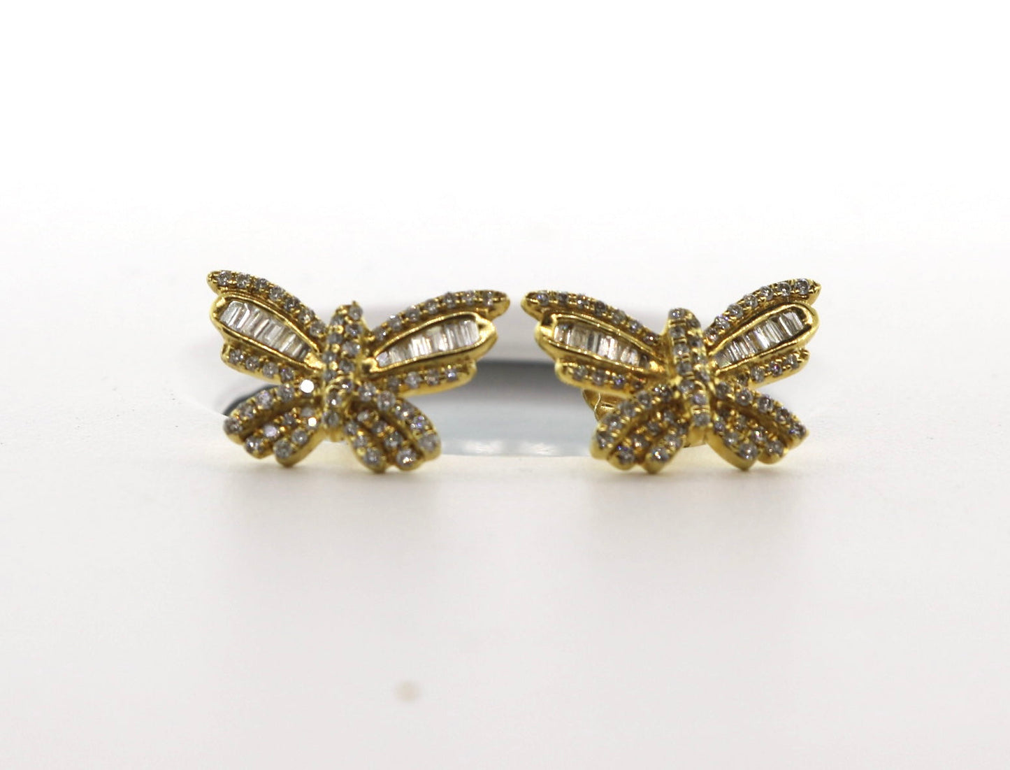 10K Yellow Gold 0.45CT Butterfly Diamond Earrings