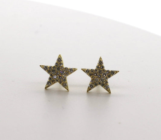 14K Yellow Gold 0.25CT Star Earrings