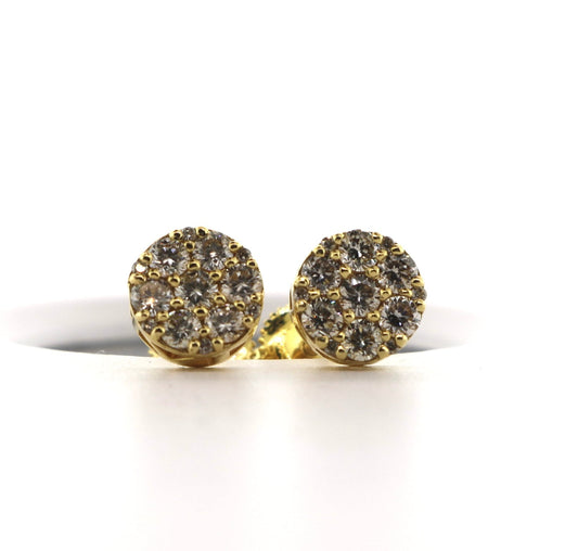 14K Yellow Gold 0.75CT RD Diamond Earrings