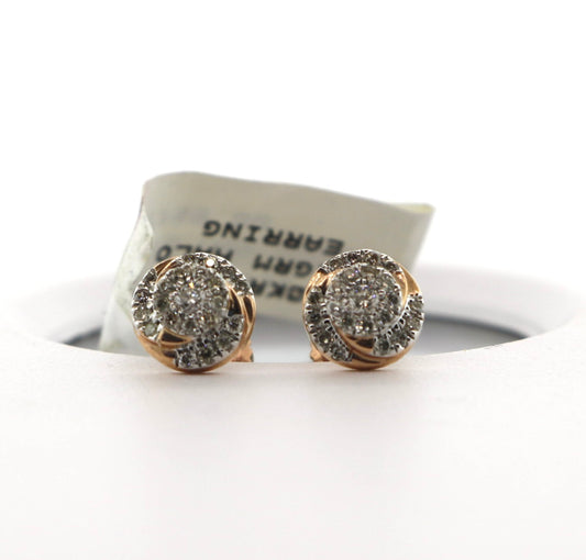 10K Rose Gold 0.25CT 1 Gram Halo Earrings