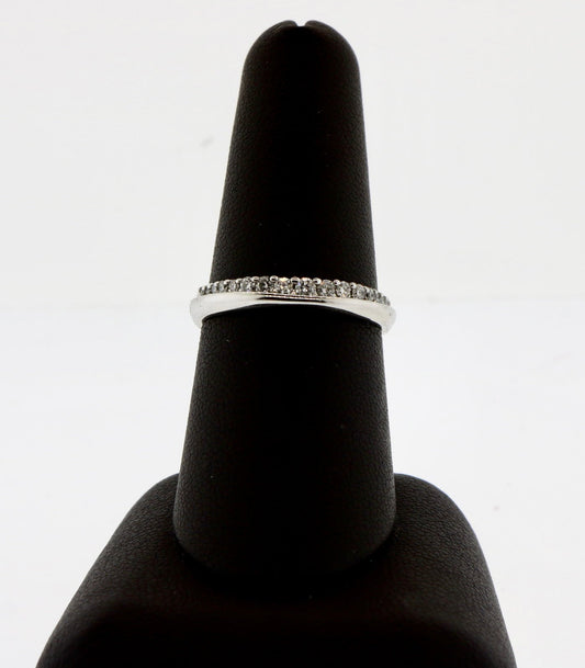 14K White Gold 0.25CT Solid/Diamond Band