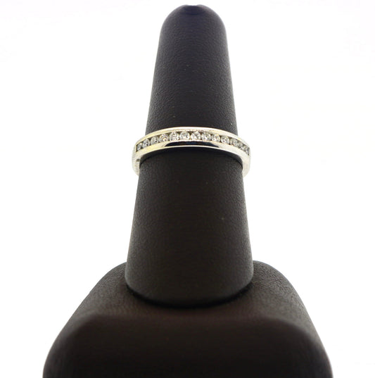 14K White Gold 0.25CTW RDS Channel Wedding Band