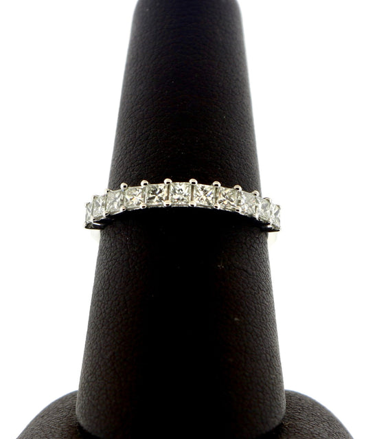 14K White Gold 0.75CT 11RD PG SET Diamond Band