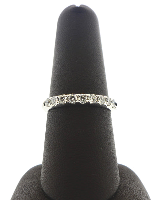 14K White Gold 0.50CTW Round Prong Set Diamond Band