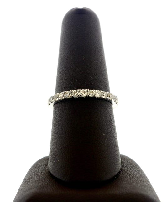 10K White Gold 0.50CT 12 RD Wedding Band