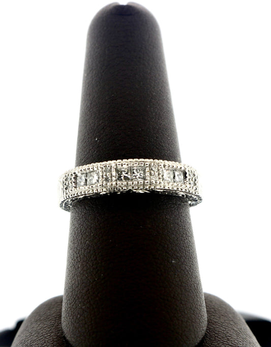 18K White Gold 1.16CTW RDS/PRONG Diamond Band