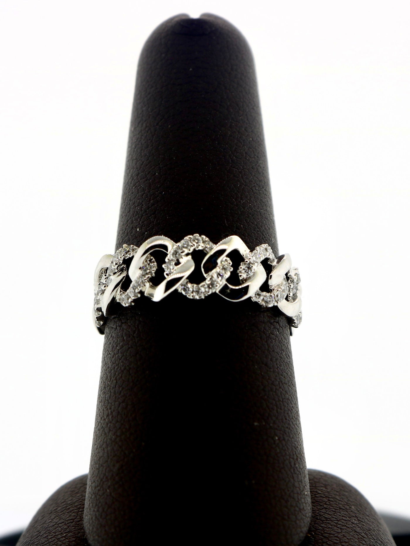 18K White Gold 0.35CT Cuband Diamond Band