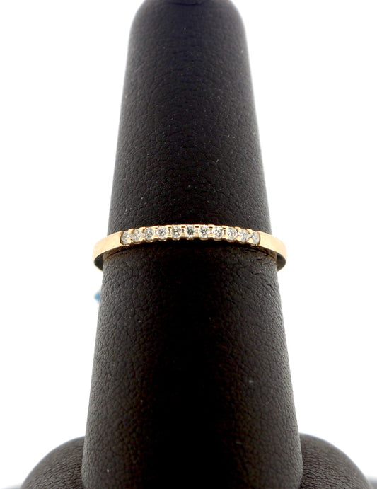 14K Rose Gold 0.10CT Diamond Band