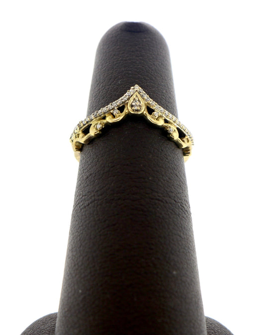 10K Yellow Gold 0.15CT Crown Diamond Band