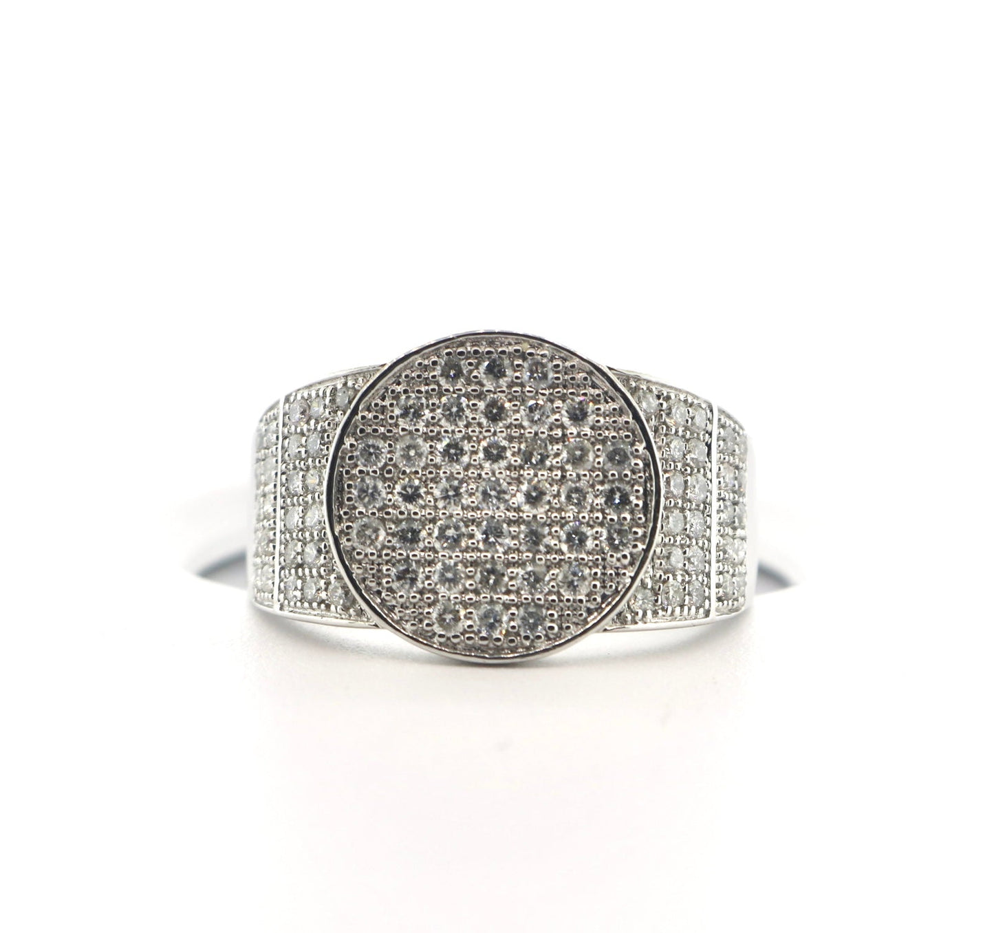 10K White Gold 1.02CT Mens Ring