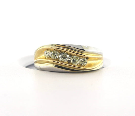 14K Yellow/White Gold 0.50CT Mens Ring