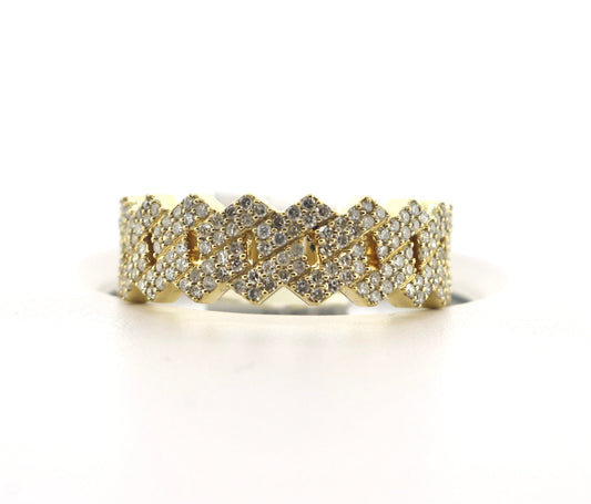 10K Yellow Gold 1CT Diamond Cuban Ring