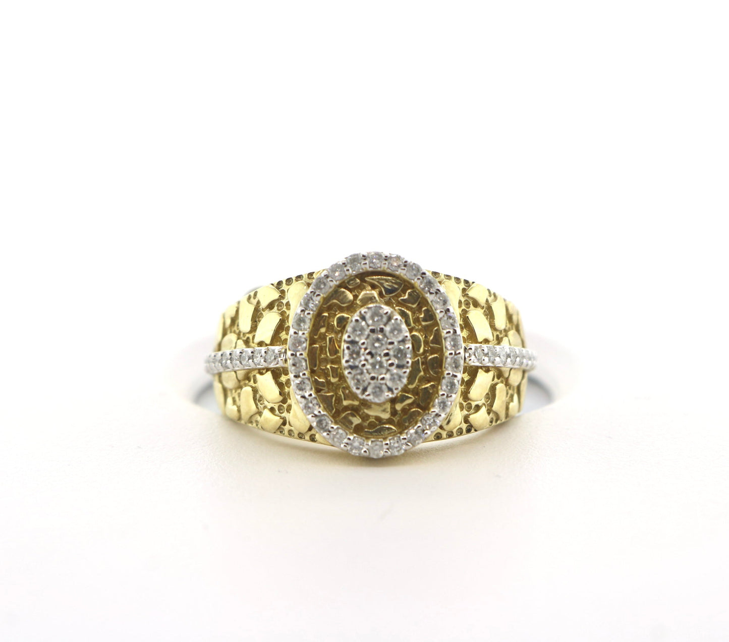 10K Yellow Gold 0.56CT Oval RD Nugg Ring