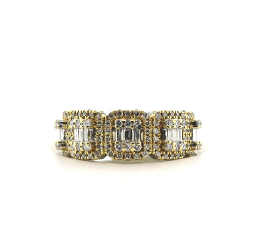 14K Yellow Gold 3CTW Diamond Mens Ring