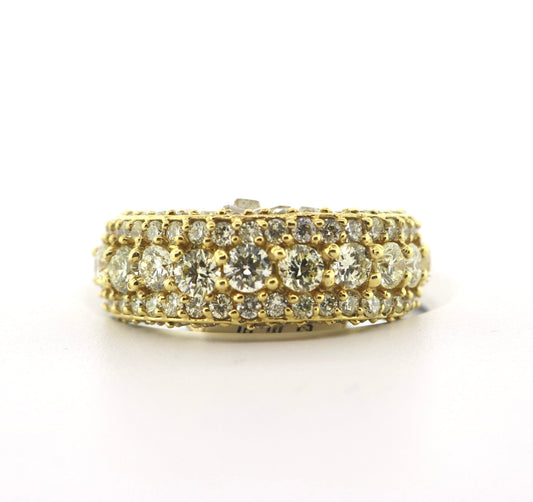 14K Yellow Gold 9.86CT Diamond Mens Ring